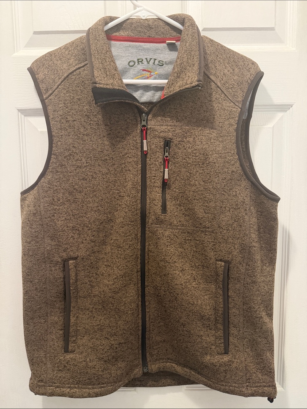 Orvis Brown Fleece Vest Size M